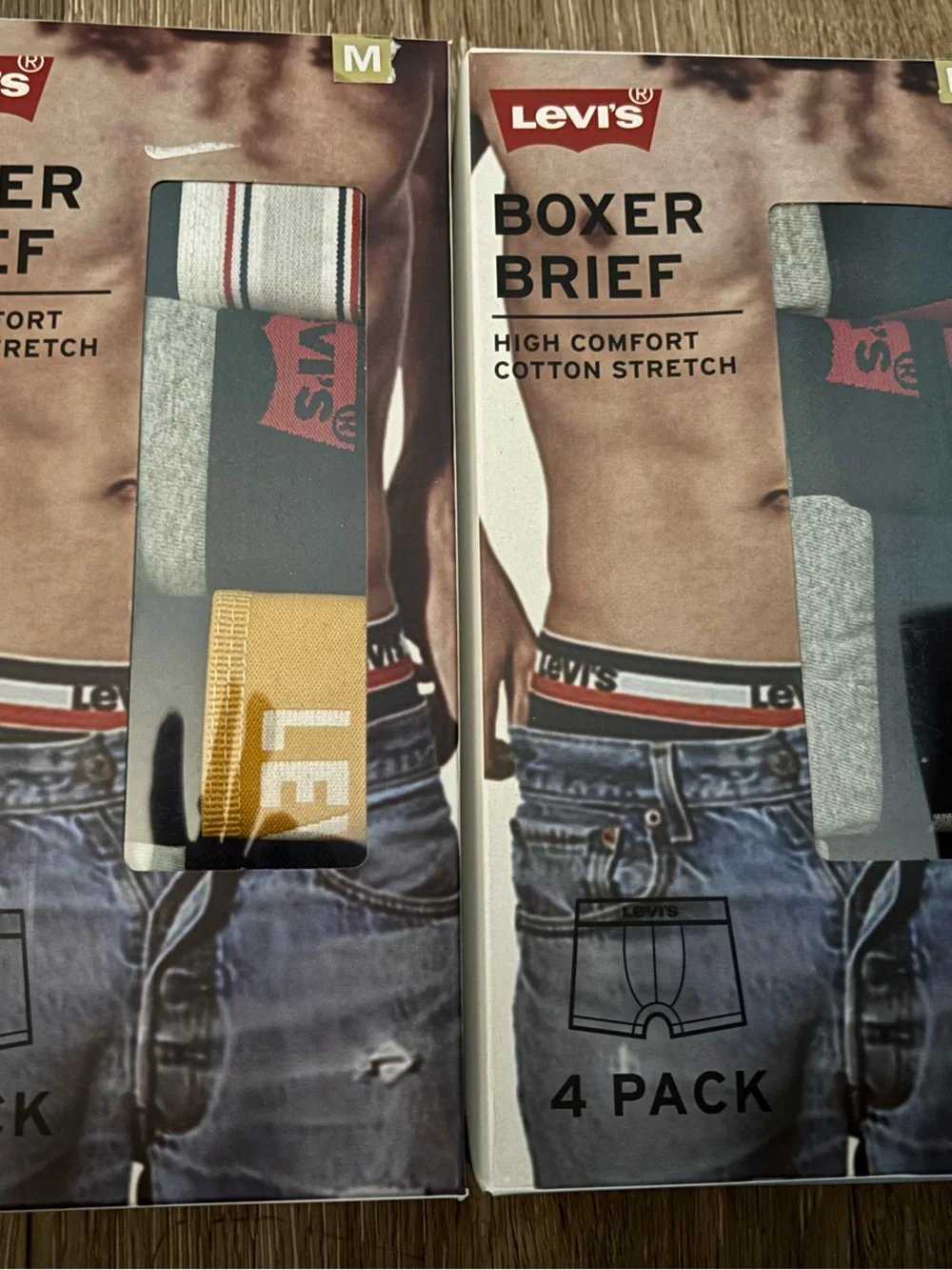 Levi's 4-Pack Boxer Briefs – Black, White, Yellow, Red.  2, 4 pack! Size medium